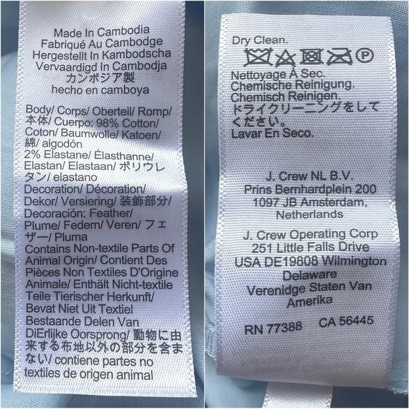 J. Crew Factory Top Feather-Trimmed Button-Up Shirt In Signature Fit Blue M NWT - Picture 9 of 12